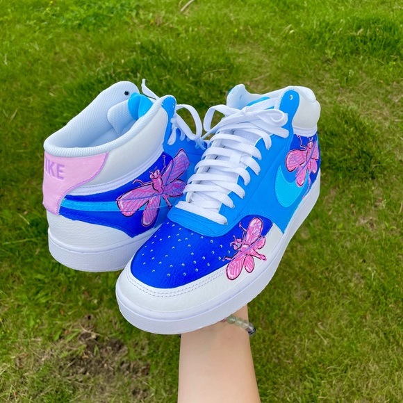 CUSTOM DRAGONFLY NIKE COURT VISION MIDS - Picture 2 of 7